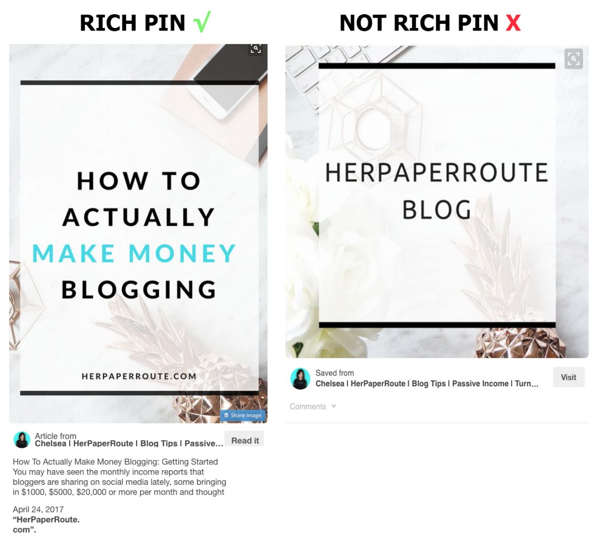 Why You Need Rich Pins To Kick Butt On Pinterest, And How To Get Them Working For Your Blog! - Start A Blog For Cheap With These Insider Tips - Where To Save And Where To Spend When Starting A Blog - HerPaperRoute - Blogging Tips - How To Blog - Free Blog Planner - Free Printables - Styled Stock Photos - Passive Income - Affiliates - Content - Social Media - Management - SEO - Promote | www.herpaperroute.com