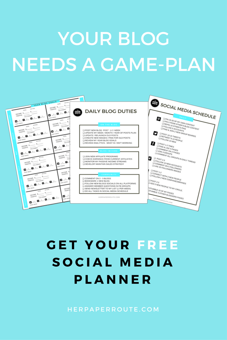 Free Blog Planner – Free Printables – Styled Stock Photos – Passive Income – Affiliates – Content – Social Media – Management – SEO – Promote | www.herpaperroute.com