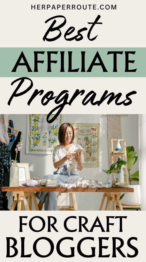 woman at craft table making macrame and thinking about the best affiliate programs for craft bloggers