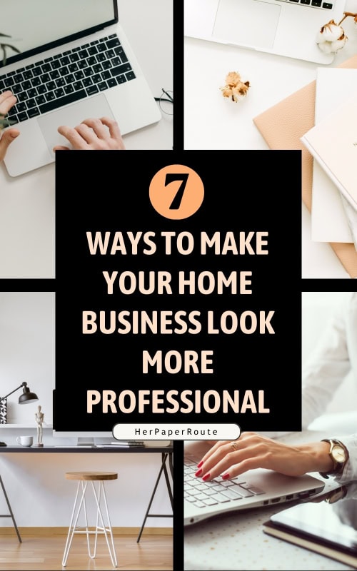 laptop, notebooks, and home office setup showing how to make your home business look more professional
