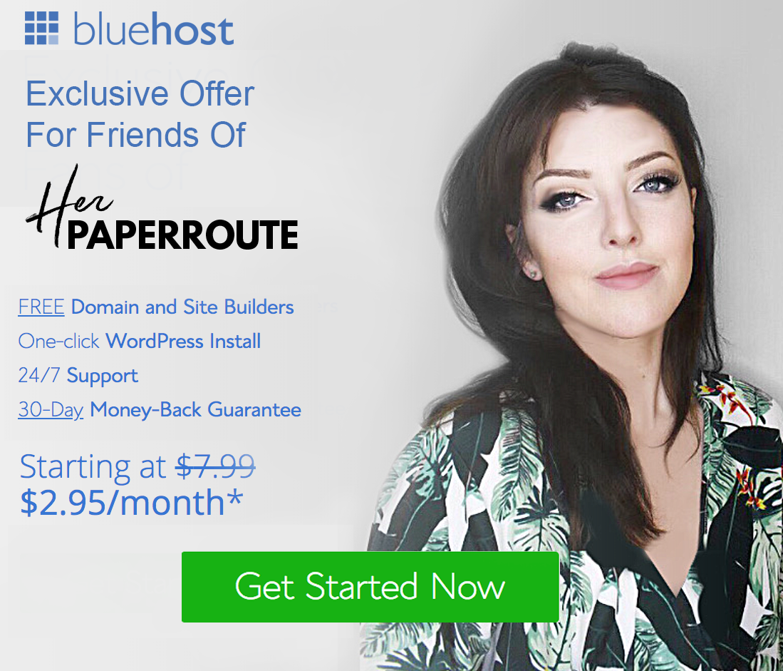 Bluehost start a blog herpaperroute.com