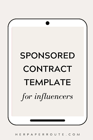 sponsored posts contract template for influencers