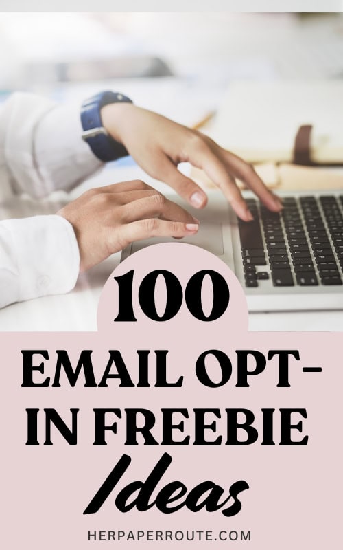 entrepreneur creating her email opt-in freebie on her laptop