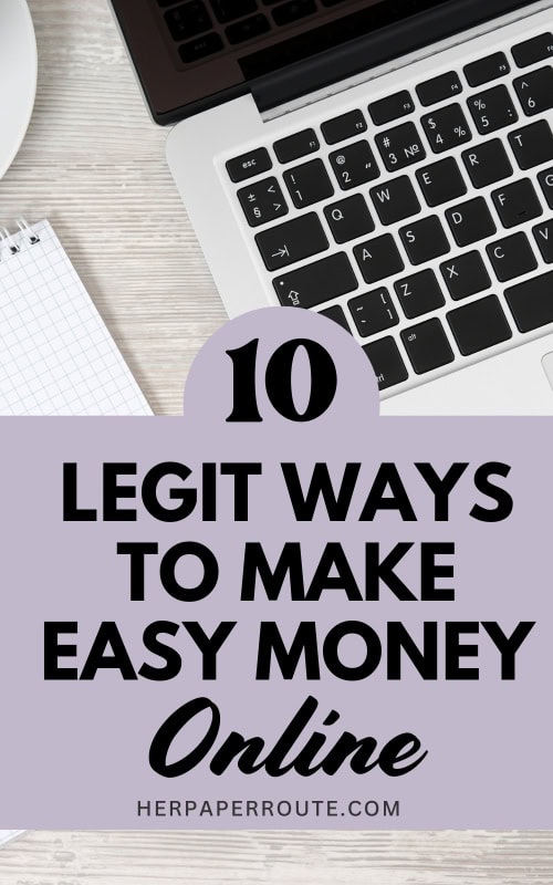 laptop and notebook showing legit ways to make easy money online