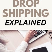 woman with laptop, notebook and phone looking up what is drop shipping
