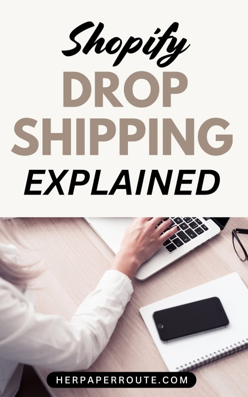 woman with laptop, notebook and phone looking up what is drop shipping
