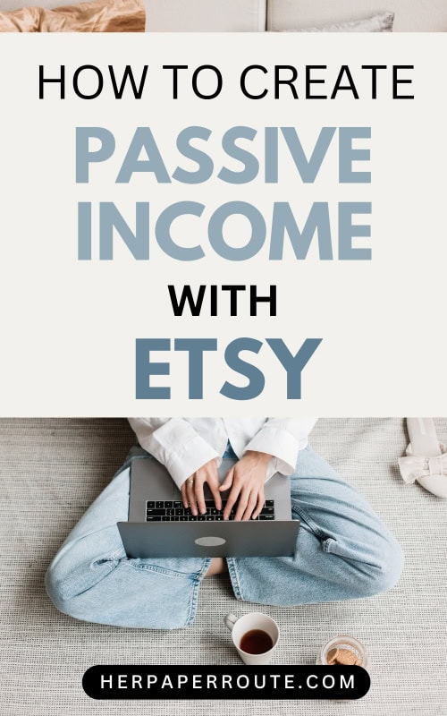 woman on laptop learning how to earn passive income with etsy