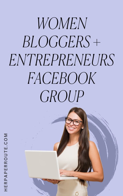 entrepreneur holding laptop with the best facebook group for women bloggers open