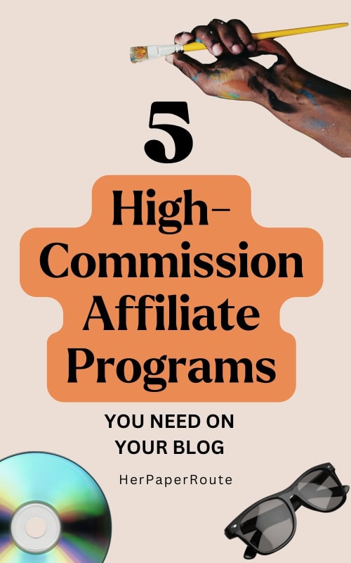 paintbrush and CD showing examples of products you can sell in high-commission affiliate programs