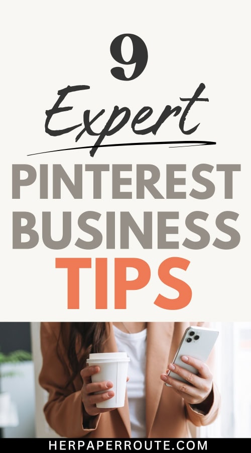 entrepreneur with coffee and cell phone learning the top pinterest for business tips
