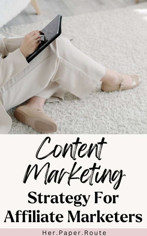 entrepreneur sitting on the floor and looking up content marketing strategy on her laptop