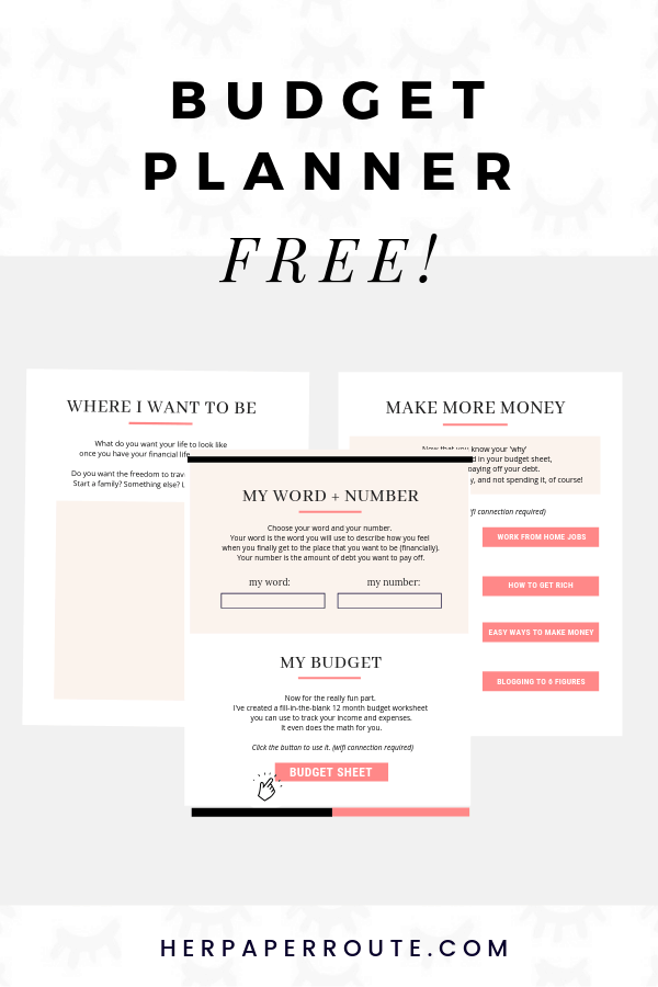 How to pay off debt, become debt free , budget planner, budget workbook printable #printables #workbook #budgetplanner #planner #printable #debt #debtfree #money #personalfinance #budgeting herpaperroute