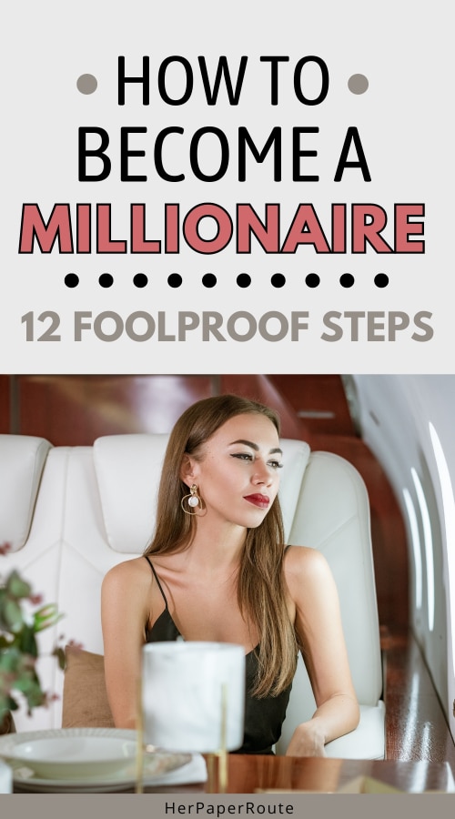 wealthy woman on private plane showing how to become a millionaire