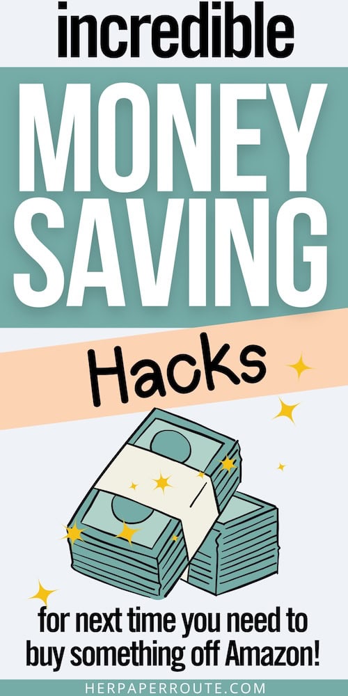 Incredible Money-stack of cash under the words Incredible money saving hacks