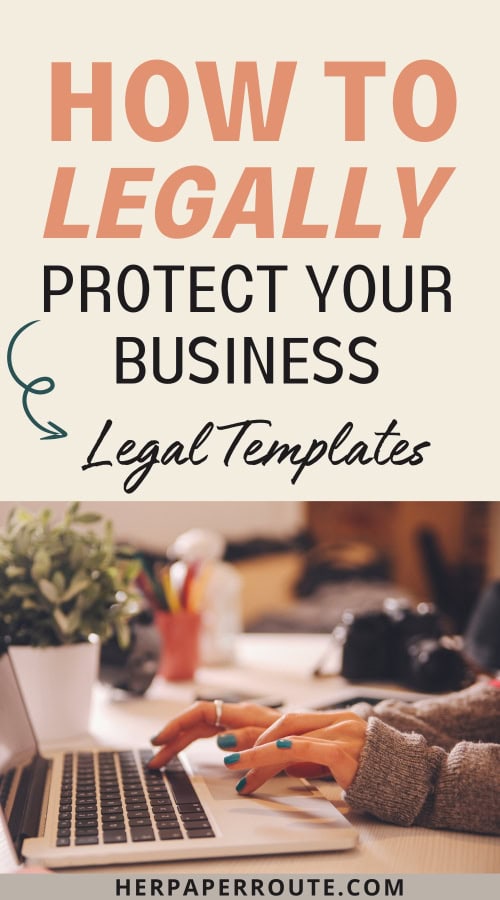 female entrepreneur using legal page templates on her website