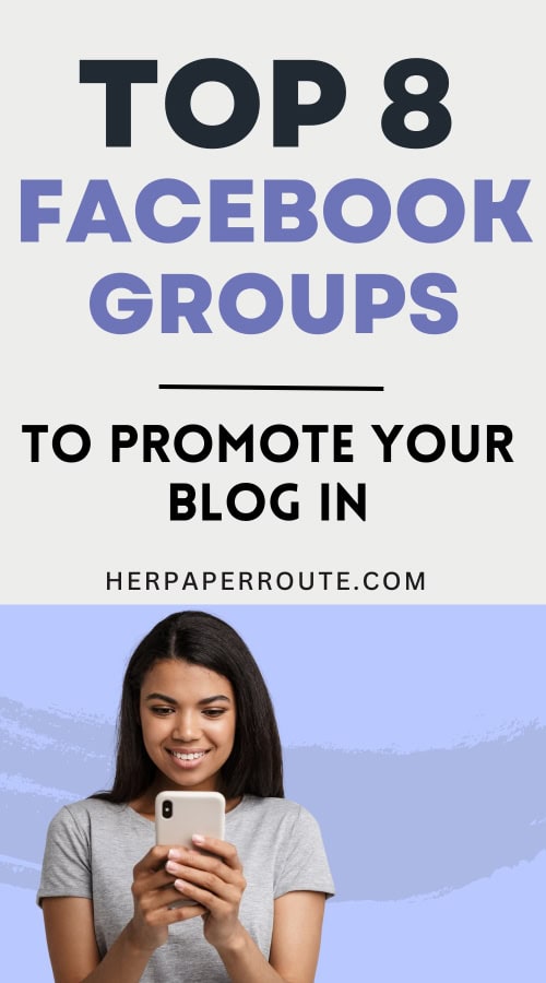 blogger on phone figuring out which facebook groups to promote your blog