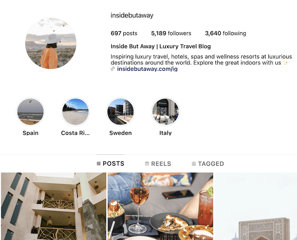 instagram account included in travel blog for sale