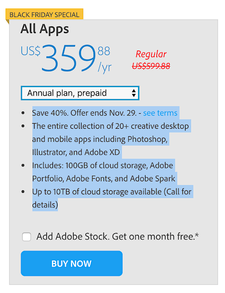 adobe creative cloud black friday