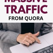 entrepreneur using her laptop to find out how to get leads from Quora