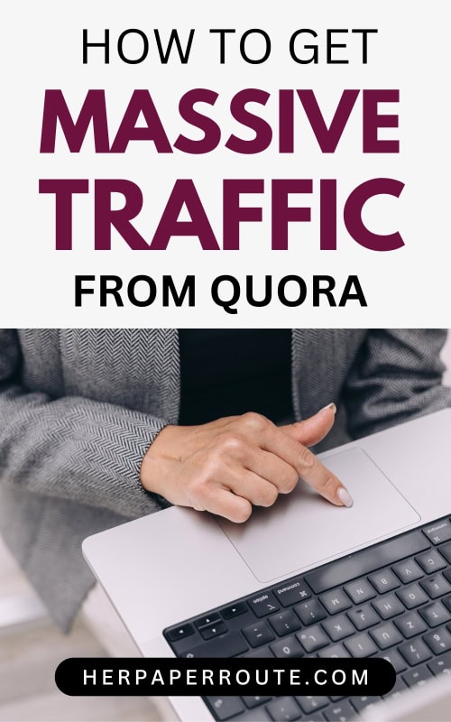 entrepreneur using her laptop to find out how to get leads from Quora 