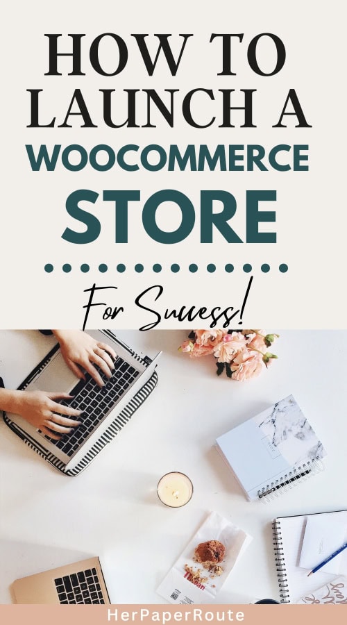entrepreneur using her laptop to launch a woocommerce store