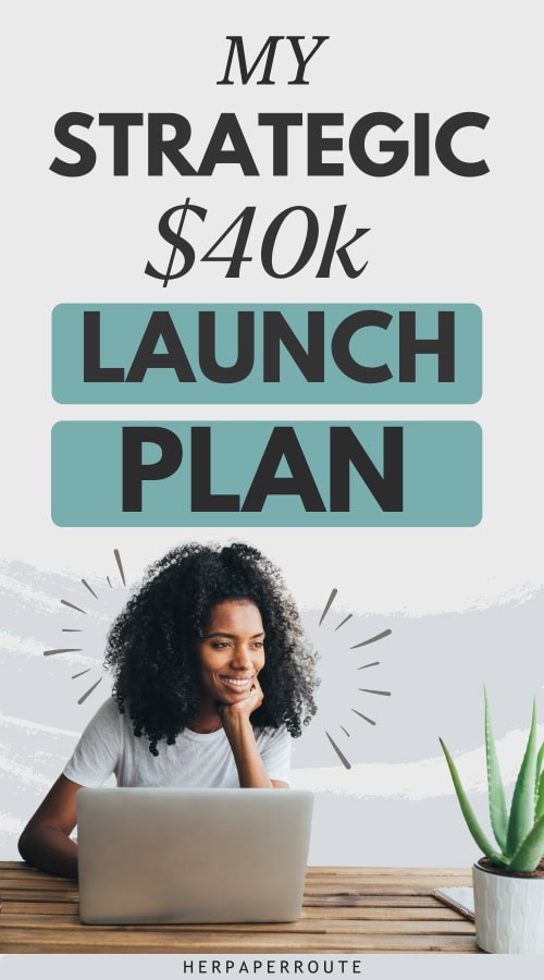 entrepreneur working at laptop thinking about her launch funnel plan