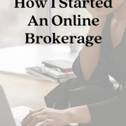 entrepreneur working on computer at desk showing how she started an online brokerage
