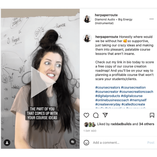Sceenshot of HerPaperRoute's Instagram reels showing how to batch create instagrm and TikTok content, Why Every Entrepreneur Needs Batch Days