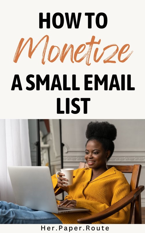 entrepreneur with coffee and laptop figuring out how to monetize a small email list