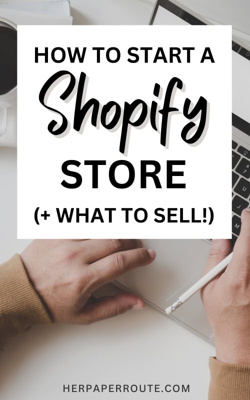 entrepreneur on laptop looking up how to start a shopify store 
