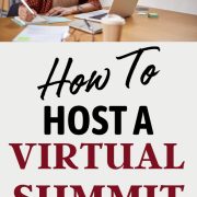 smiling entrepreneur speaking into a microphone and learning how to host a virtual summit