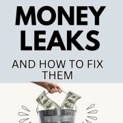 hand holding leaky bucket showing common money leaks