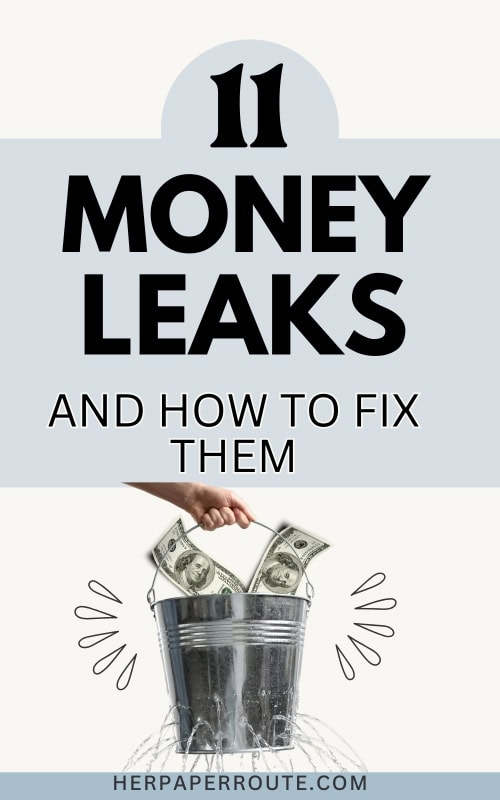 hand holding leaky bucket showing common money leaks