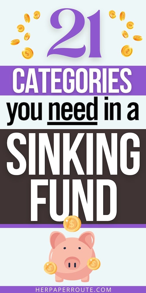 Categories you should include in a sinking fund