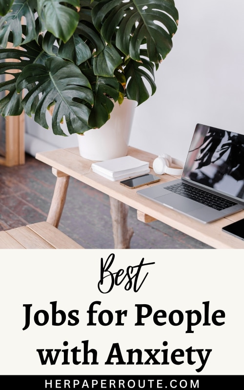 work from home computer setup showing the best jobs for people with anxiety