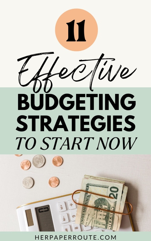 coins and dollar bills being put away as part of the best budgeting strategies