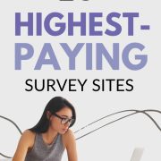 woman taking a survey on her computer showing the highest-paying survey sites