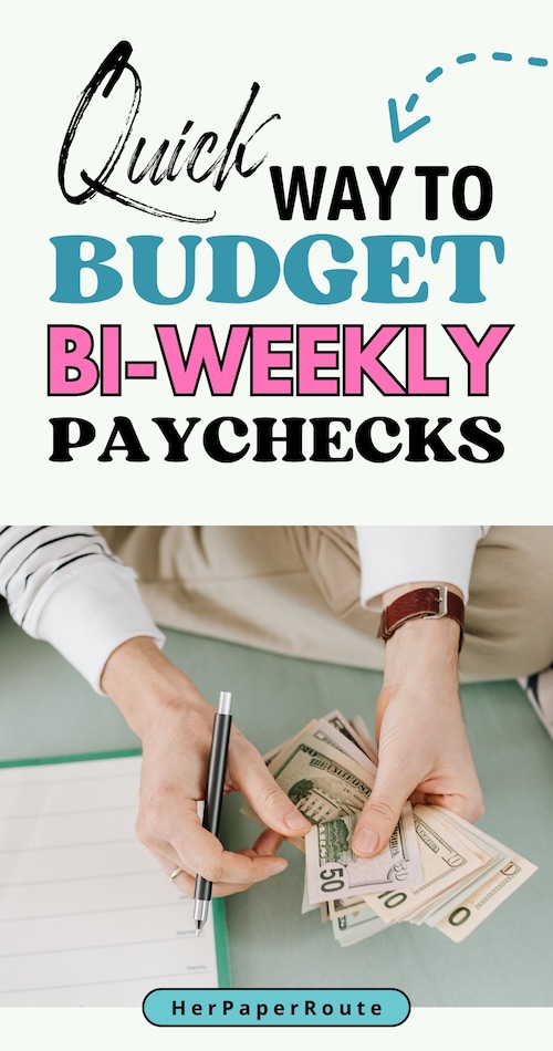 woman counts money as she learns How to budget bi-weekly paychecks wisely