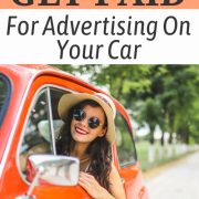 woman smiling from car window showing how to get paid for advertising on your car
