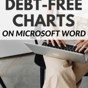 woman typing on laptop showing how to make debt-free charts in word