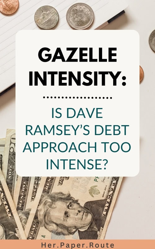 notebook, change and dollar bills showing Dave Ramsey's gazelle intensity approach