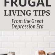 kitchen with bread and eggs featuring frugal living tips from the great depression era