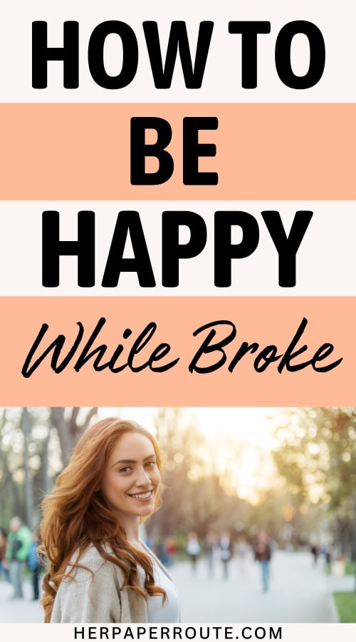 woman smiling in the sun and showing how to be happy when you're broke