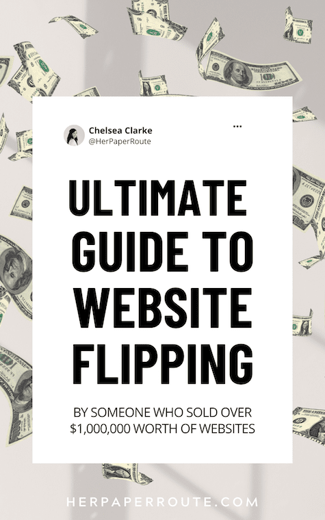 Graphic showing money earned from website flipping, the ultimate guide to website flipping