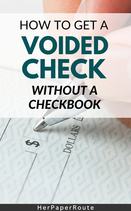 person signing check showing how to get a voided check