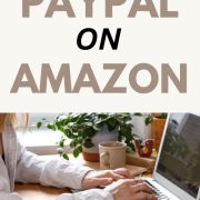 woman typing on laptop answering the question can you use PayPal on Amazon