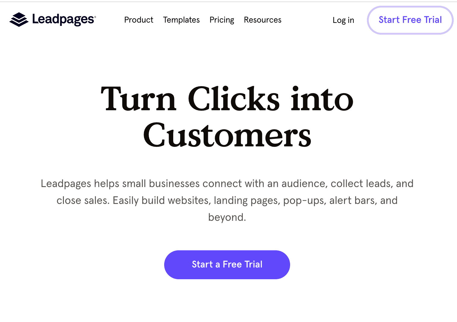 screenshot showing best leadpages review page builder