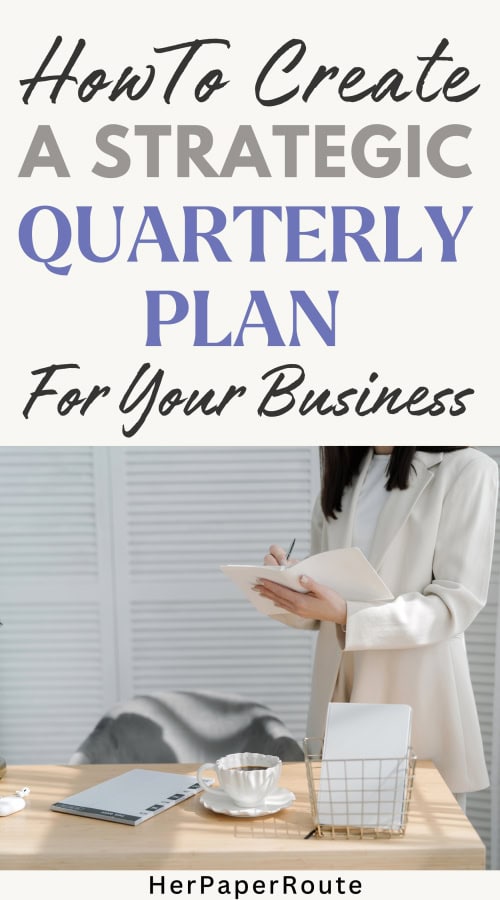 entrepreneur writing down her quarterly plan for her business