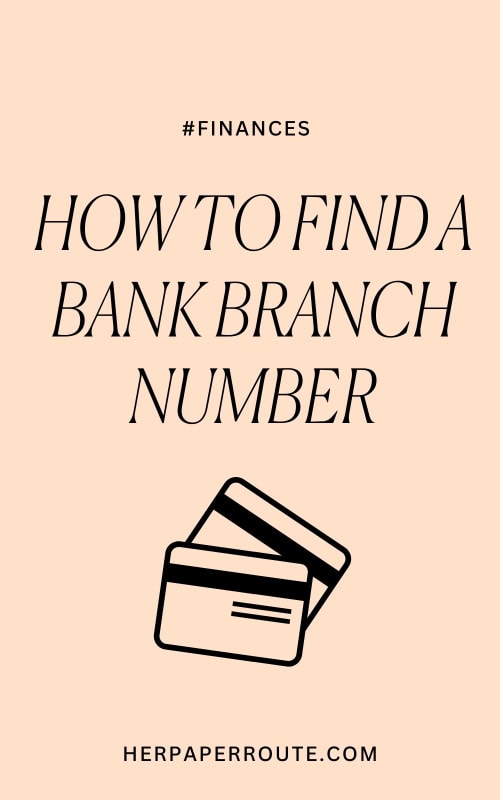 credit card graphic showing how to find a bank branch number