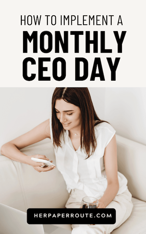entrepreneur looking at phone realizing why you need a monthly CEO day as a business owner